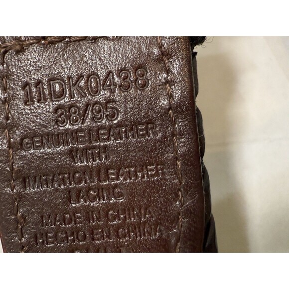 Dockers Warped Laced Brown Genuine Leather BMLI Belt 11DK0438 Men's Size 38/95 - Picture 11 of 14